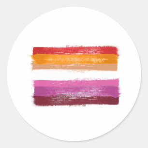 ADESIVO REDONDO PAINEL DE BANDEIRA DE ORGULHO LESBIANO PINTADO