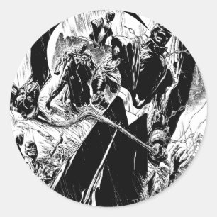 Adesivo Redondo Painel Lanterna Preta - Preto e Branco