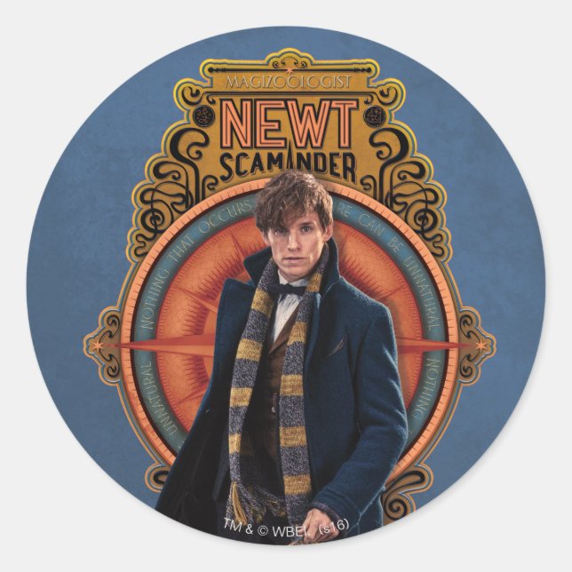 Adesivo Redondo Painel NEWT SCAMANDER™ Walking Art Nouveau (Frente)
