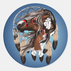 Adesivo Redondo Paint Horse Dreamcatcher Sticker