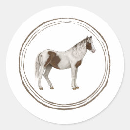 Adesivo Redondo Paint Horse Sticker