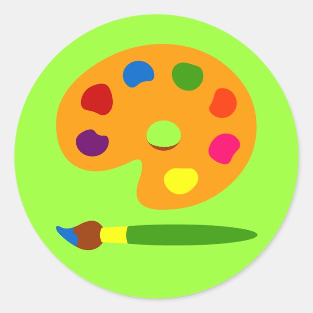 Adesivo Redondo Paint Palette Art (Frente)