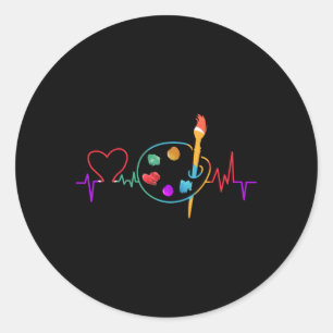 Adesivo Redondo Paint Palette Brush Painter