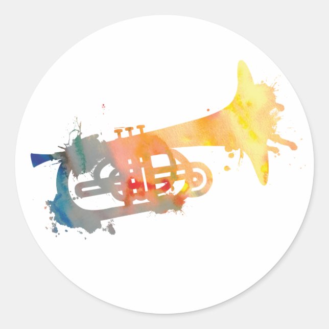 Adesivo Redondo Paint Splat Mellophone (Frente)