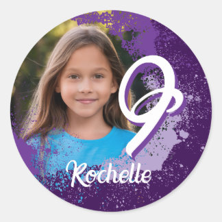 Adesivo Redondo Paint Splatter Photo Sticker - Idade 9