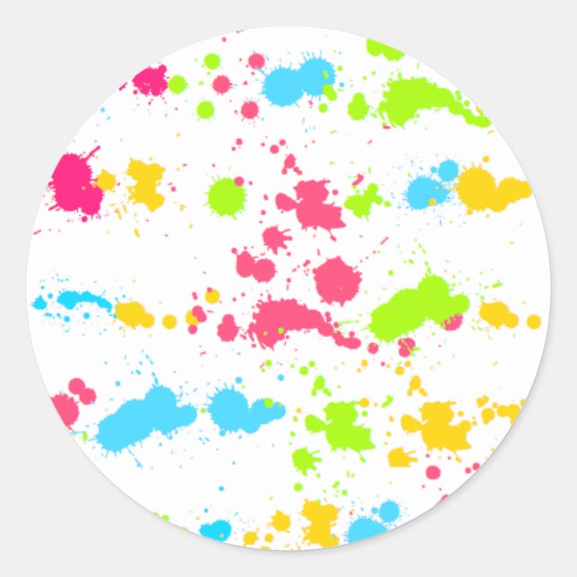 Adesivo Redondo Paint Splatter Sticker (Frente)