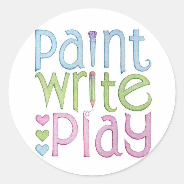 Adesivo Redondo Paint Write Play Sticker (Frente)