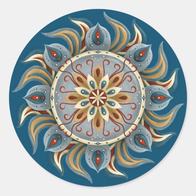 Adesivo Redondo Painterly Mandala (Frente)