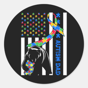 Adesivo Redondo Pais Camisas Autismo Sensibilização dos Pais de Ba