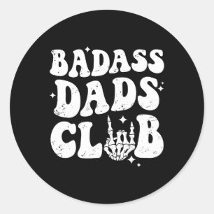 Adesivo Redondo Pais Clube Funny Pai Groovy Dia de os pais de tend