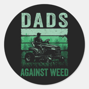 Adesivo Redondo Pais Contra Erva Daninha Jardim Engraçado Cortar G