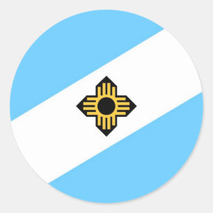 Adesivo Redondo País da América do Estado da bandeira de Madison