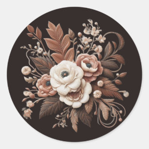 Adesivo Redondo País Elegante Moderno Ocidental- Floral