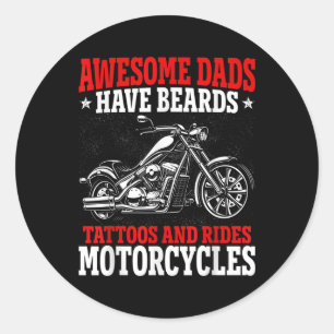 Adesivo Redondo Pais Fantásticos Têm Tatuagens De Barba E Motos