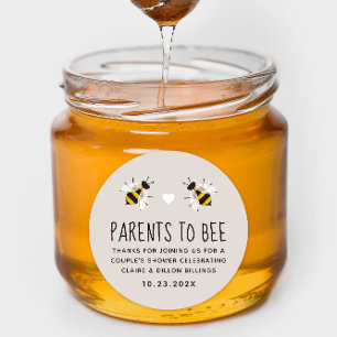 Adesivo Redondo Pais para o Chá de Bee Favor Sticker