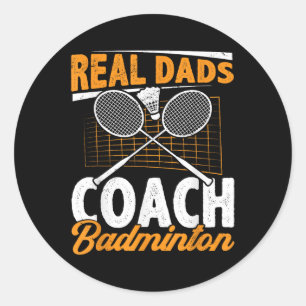 Adesivo Redondo Pais reais treinam badminton jogador de badminton