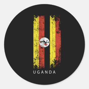 Adesivo Redondo País Uganda Bandeira Uganda
