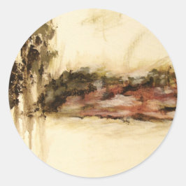 Adesivo Redondo Paisagem Ambígua e Abstrato