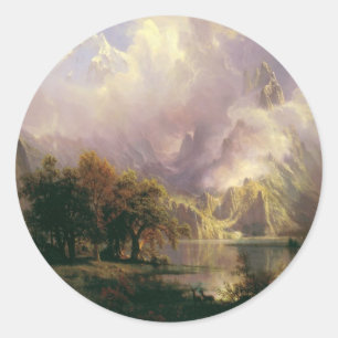 Adesivo Redondo Paisagem das Montanhas Rochosas por Albert Biersta