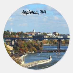 Adesivo Redondo paisagem de Appleton, Wisconsin