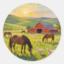 Paisagem de Celeiro Pastoral – Manhã em Meadowligh