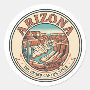 Adesivo Redondo Paisagem de Sonho Arizona Grand Canyon Nouveau Art