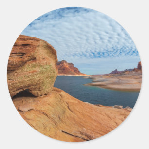 Adesivo Redondo Paisagem do Lago Powell