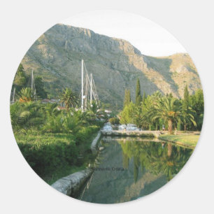 Adesivo Redondo Paisagem Dubrovnik Croácia