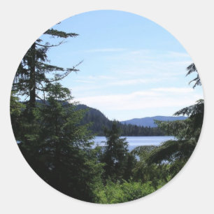 Adesivo Redondo Paisagem no Alaska Belo Alaska Fotografia