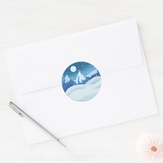 Adesivo Redondo Paisagem Pacífica Congelada (Envelope)