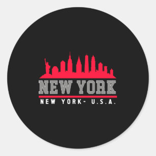 Adesivo Redondo Paisagem Urbana de Nova York City Bonita