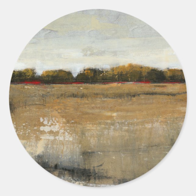 Adesivo Redondo Paisagem Verde Esmagadora do Campo (Frente)