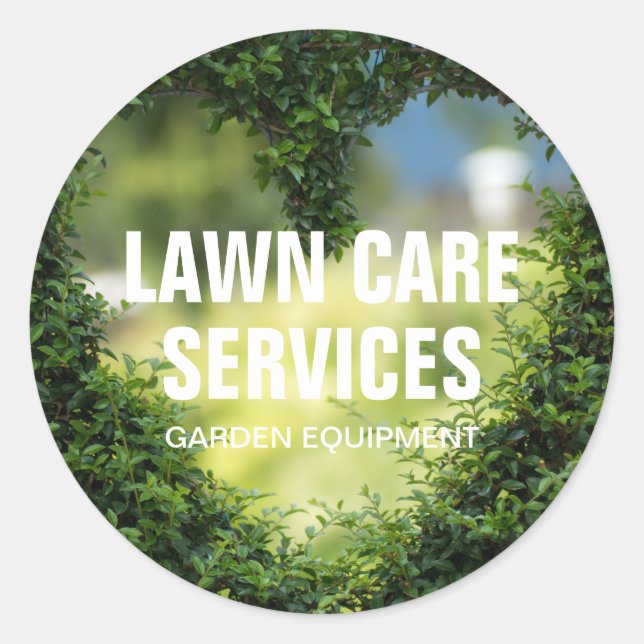 Adesivo Redondo Paisagismo Jardim de Jardim de Corte relva (Frente)