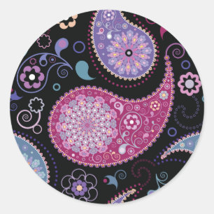 Adesivo Redondo Paisley Background Stickers