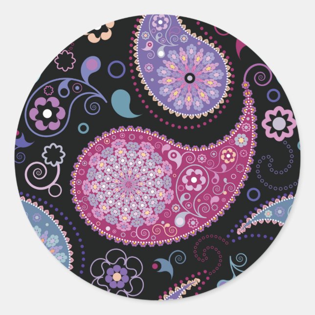 Adesivo Redondo Paisley Background Stickers (Frente)