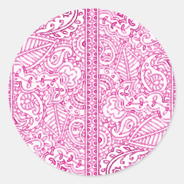 Adesivo Redondo Paisley Passion - Rosa (Henna) (Frente)