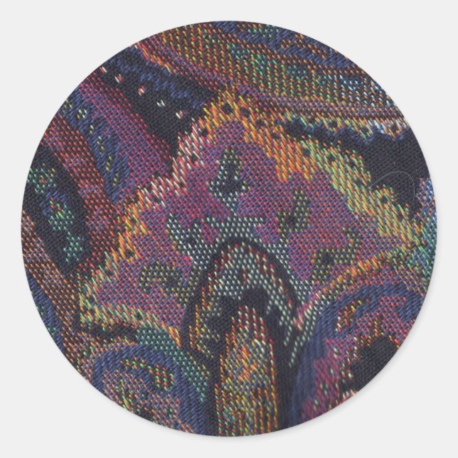 Adesivo Redondo Paisley Purple (Frente)