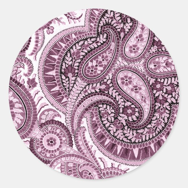 Adesivo Redondo Paisley Rosa (Frente)