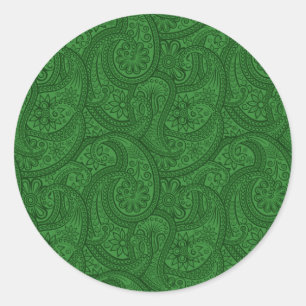 Adesivo Redondo Paisley verde