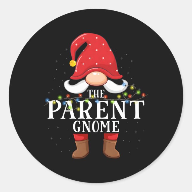 Adesivo Redondo Pajama da Família Gnome pai (Frente)