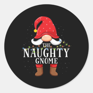 Adesivo Redondo Pajama da família natalícia Gnome travessa