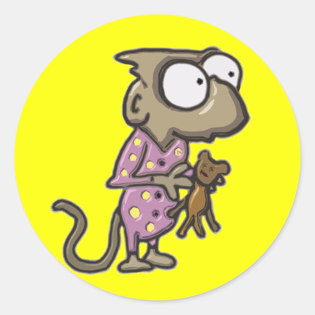 Adesivo Redondo Pajama Monkey Stickers (Frente)