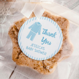 Adesivo Redondo Pajamas Breakfast Boy Baby Shower