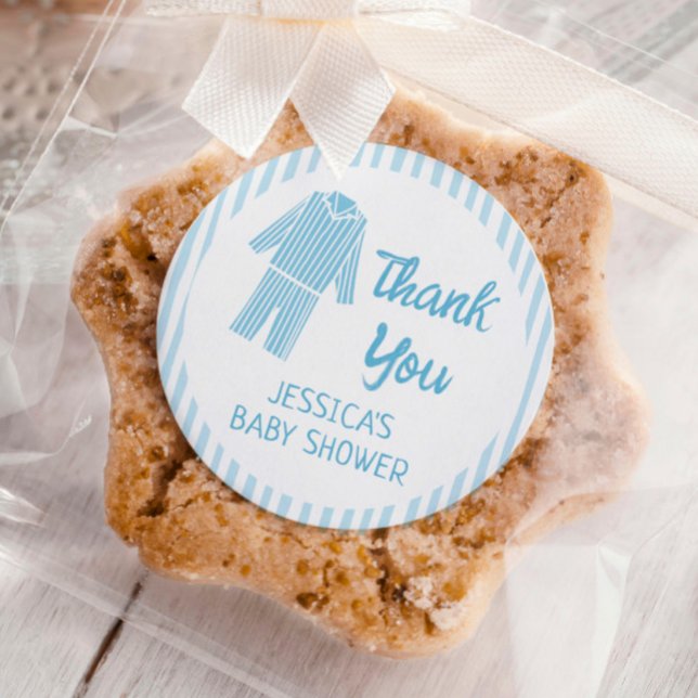 Adesivo Redondo Pajamas Breakfast Boy Baby Shower (Criador carregado)