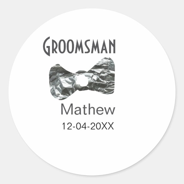 Adesivo Redondo Pajem adicione nome data ano colar cinza texto gra (Frente)