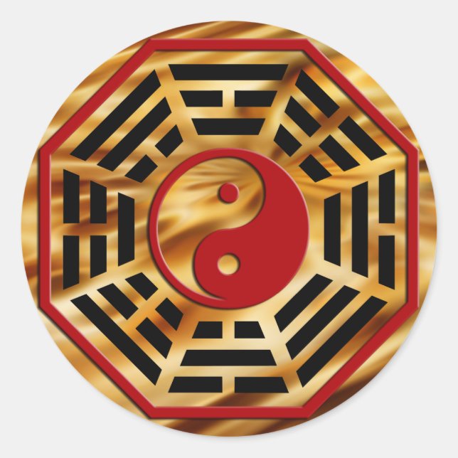 Adesivo Redondo PaKua | ondas laranja escuras (Frente)