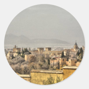 Adesivo Redondo Palácio de Alhambra, Granada, espanha