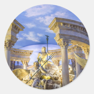Adesivo Redondo Palácio de César Estátua Hotel Cassino Las Vegas