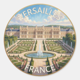 Adesivo Redondo Palácio de Versalhes França Jardins Grandiosos