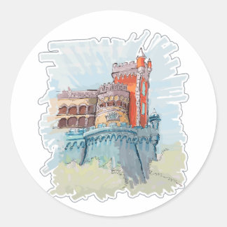 Adesivo Redondo Palácio Pena em Sintra, Portugal